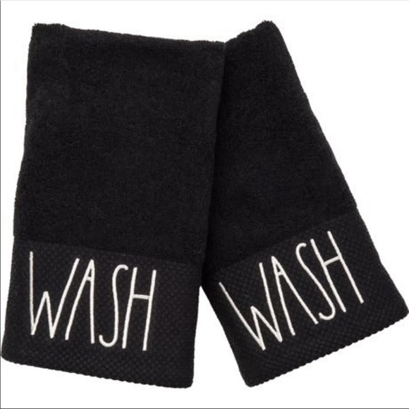 Rae Dunn Other - ****SOLD****Black Wash hand towels Rae Dunn